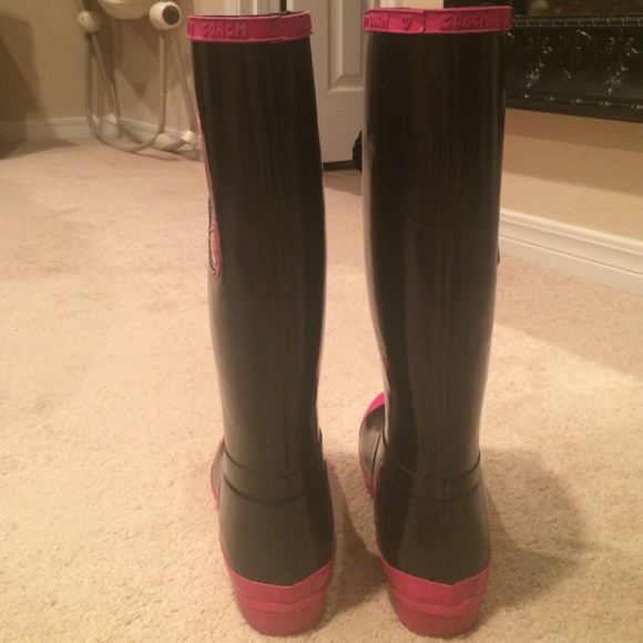 Coach Rain Boots size 7 Poppy - Picture 3 of 4